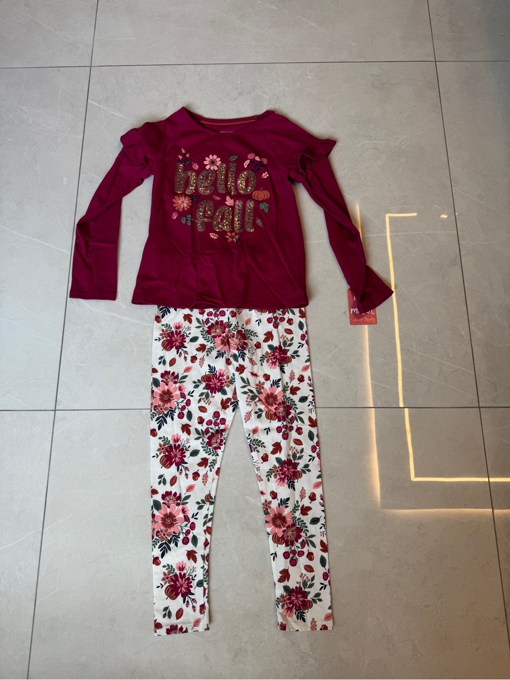 Cynthia Rowley Magenta 'Hello Fall' Set with Floral Leggings